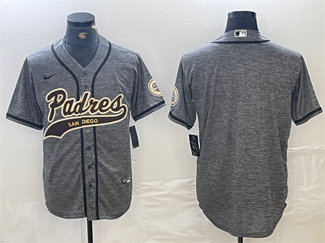 Men's San Diego Padres Blank Gray Cool Base Stitched Baseball Jersey